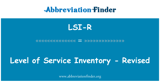 LSI-R: Livell ta ' l-inventarju ta ' servizz - rivedut