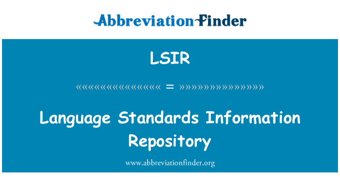 LSIR: Keele standardite teabe varamu