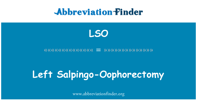 LSO: Stânga Salpingo-ovarectomie