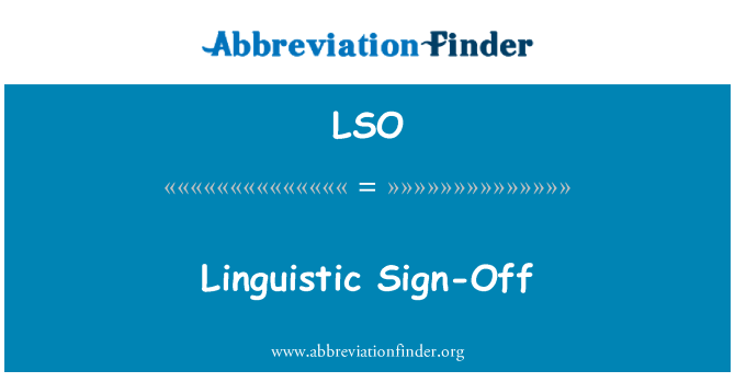 LSO: Sign-Off linguistik