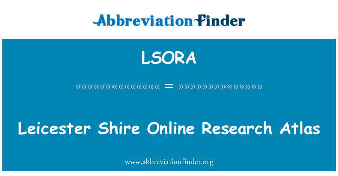 LSORA: 萊斯特郡線上研究圖集