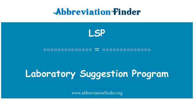 LSP: Programa de sugestão de laboratório