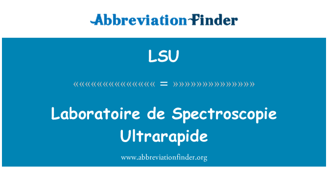 LSU: 응용 드 Spectroscopie Ultrarapide