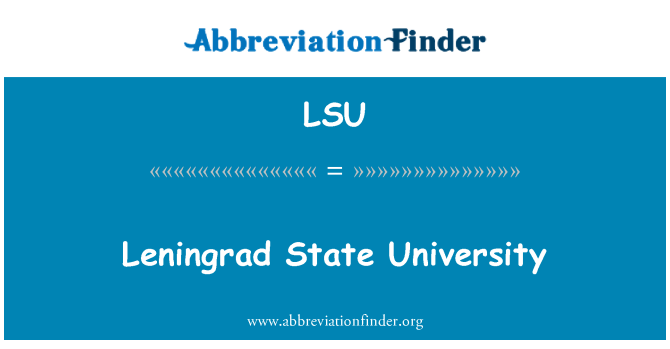 LSU: Leningrad State University