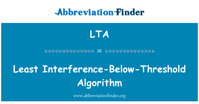 LTA: Найменш втручання нижче поріг алгоритм