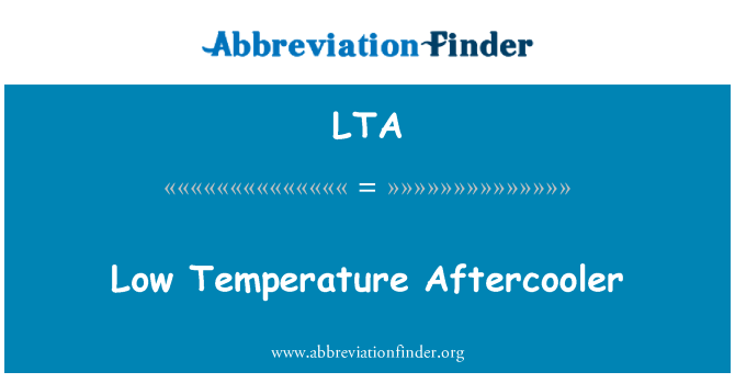 LTA: Alacsony hőmérsékletű Aftercooler