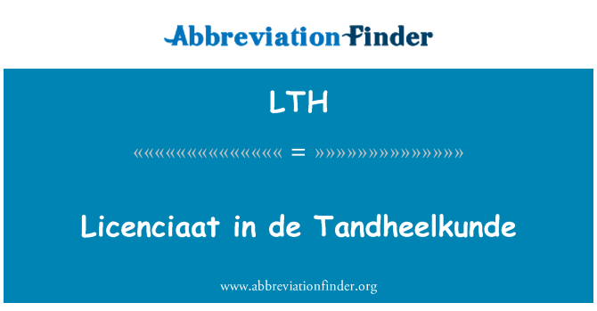 LTH: Licenciaat de Tandheelkunde