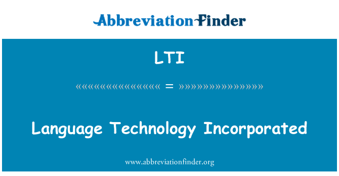 LTI: Taaltechnologie opgenomen