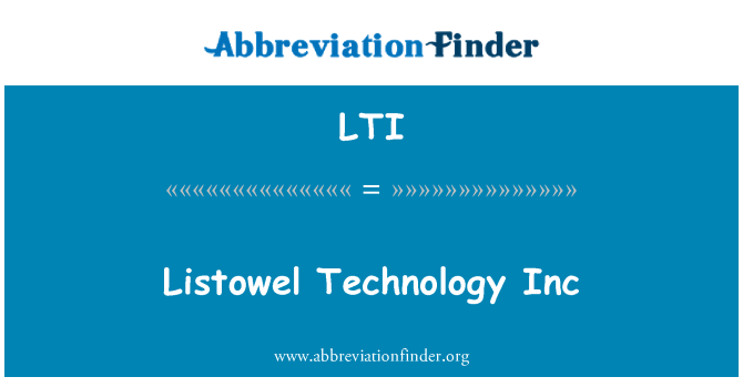 LTI: لسٹووال ٹیکنالوجی انکا