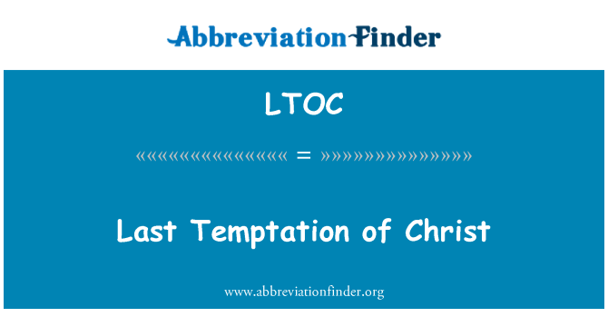 LTOC: Última tentação de Cristo