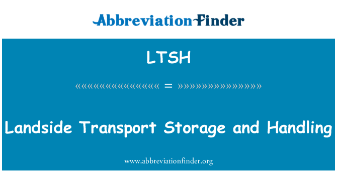 LTSH: Landside Transport depozitare si manipulare