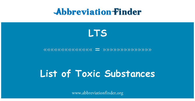 LTS: قائمة بالمواد السامة