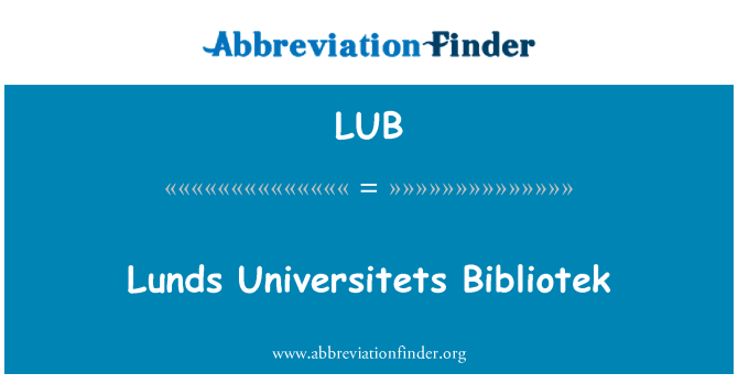 LUB: Βιβλιοθήκη Universitets Lunds