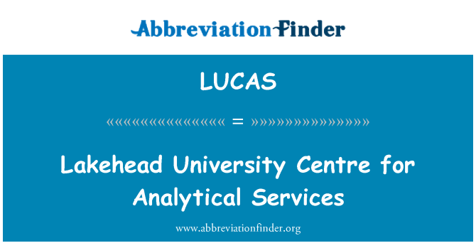 LUCAS: Lakehead ศูนย์บริการวิเคราะห์