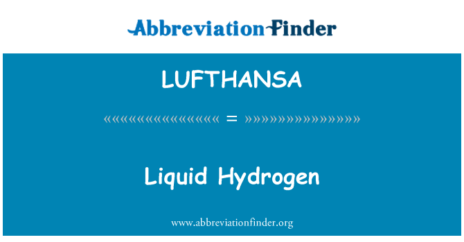 LUFTHANSA: الهيدروجين السائل