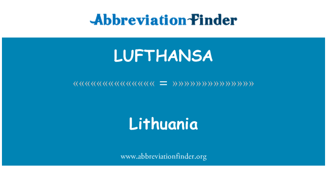 LUFTHANSA: 리투아니아