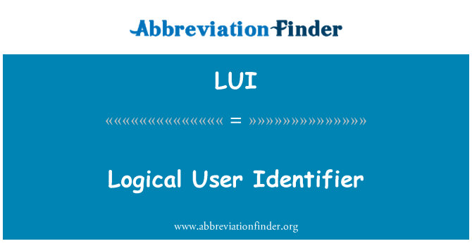 LUI: Identifikátor logické uživatele