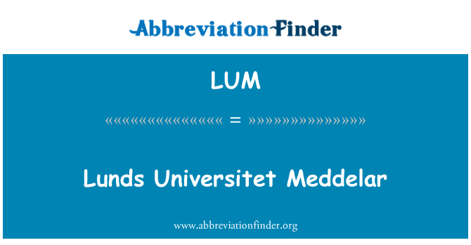 LUM: ルンド Universitet Meddelar