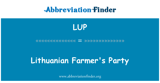 LUP: Литовски земеделски производител партия