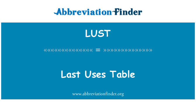 LUST: 最后用表