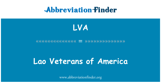 LVA: Lao Veterans of America