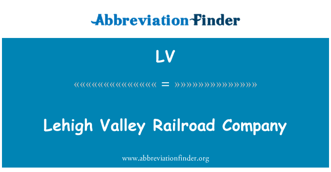 LV: Lehigh Valley železniční společnost