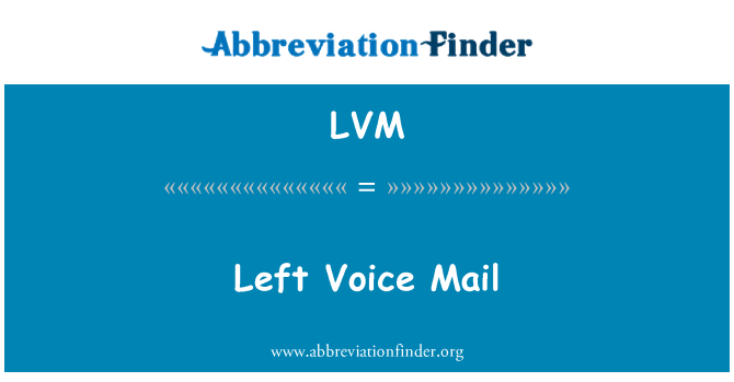 LVM: Левой голосовой почты