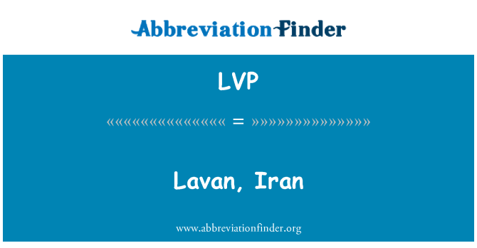 LVP: Лаван, Иран