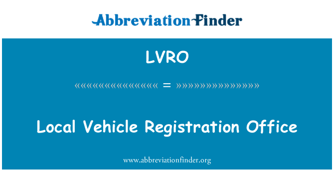 LVRO: Cartório de registro de veículo local