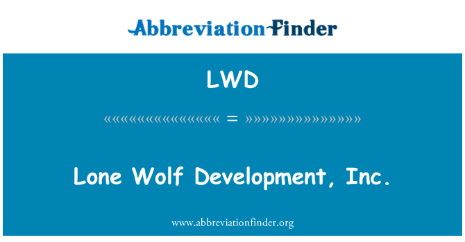 LWD: Lone Wolf żvilupp, Inc.