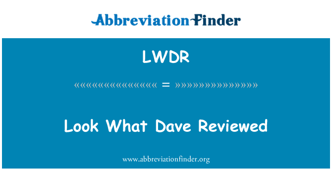 LWDR: Se hva Dave Anmeldt