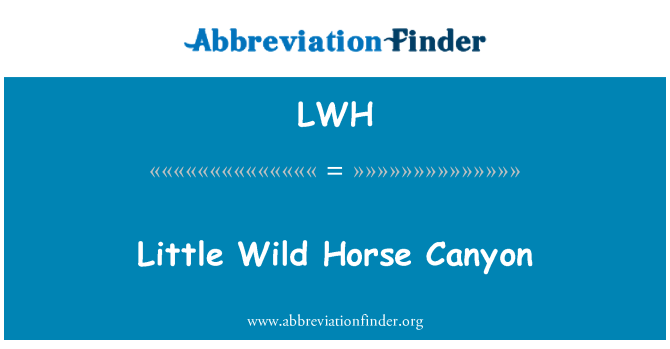 LWH: Kleine Wild paard Canyon