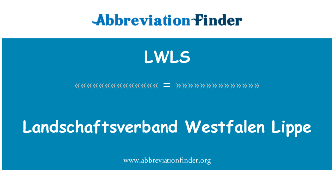 LWLS: Landschaftsverband Westfalen Липе