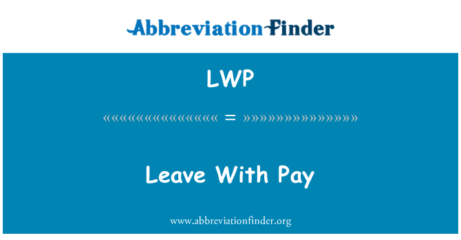 LWP: Deixar com pagamento