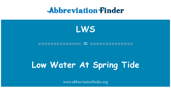 LWS: Låg vatten på våren Tide