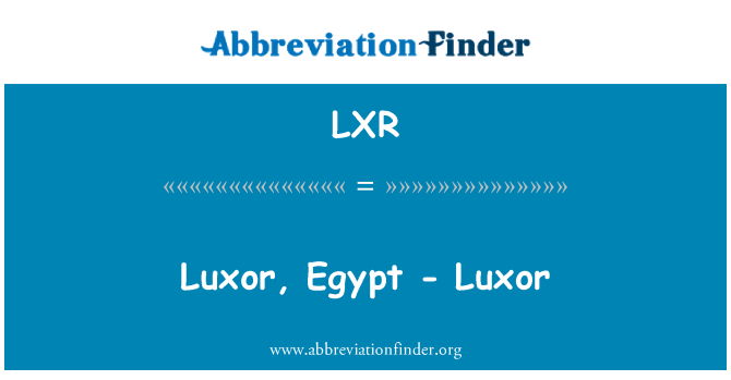 LXR: Louxor, Egypte - Luxor