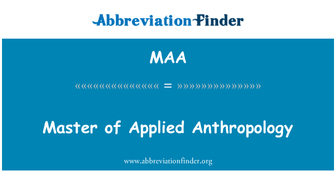 MAA: Master of Applied antropologija