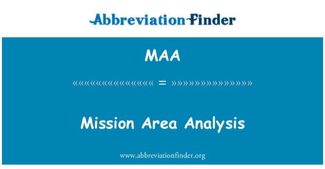 MAA: Misia oblasť analýzy