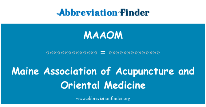 MAAOM: Maine tilordning akupunktur og orientalsk medisin