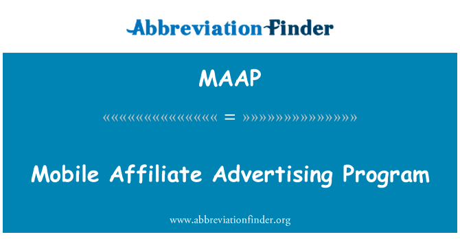 MAAP: Mobilné partnerský Program reklama