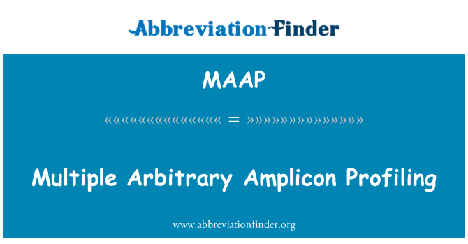 MAAP: Няколко произволни Amplicon профилиране