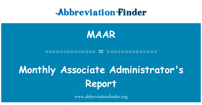 MAAR: Relatório do administrador associado mensal