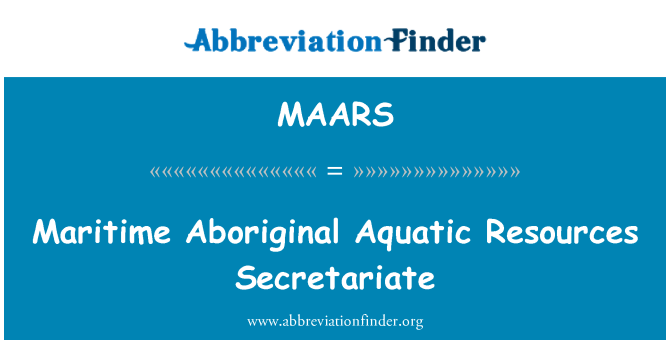 MAARS: Secretariate Maritim sumber akuatik yang asli