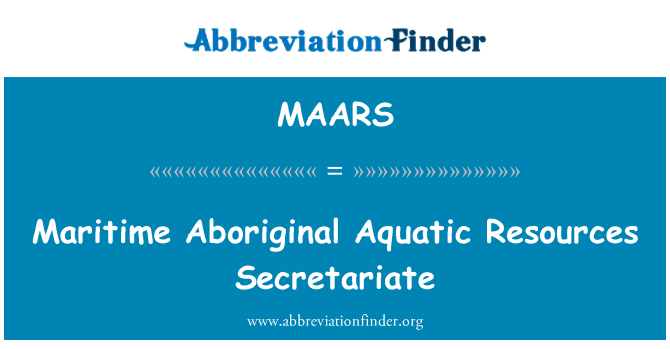 MAARS: Aborigēnu jūras ūdeņu resursu Secretariate