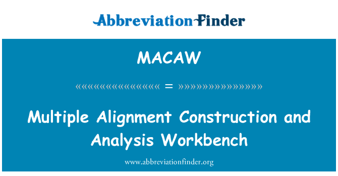 MACAW: Více zarovnání konstrukce a analýza Workbench