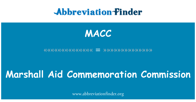 MACC: 馬歇爾援助紀念委員會