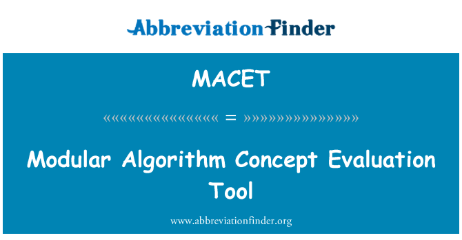 MACET: Għodda ta ' evalwazzjoni kunċett modulari algoriżma