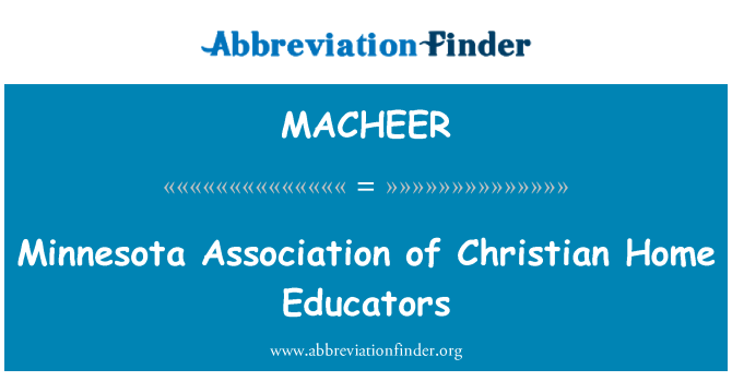 MACHEER: Minnesota Hiệp hội các nhà giáo dục Christian nhà
