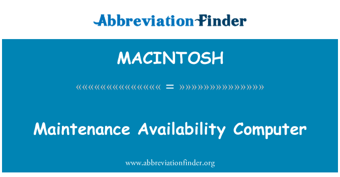 MACINTOSH: 维护可用性计算机