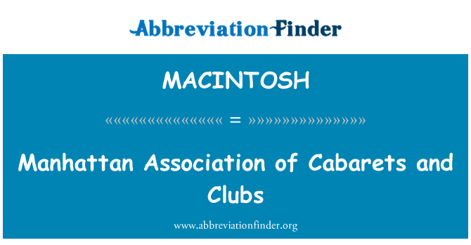 MACINTOSH: Manhattan asociace kabarety a kluby